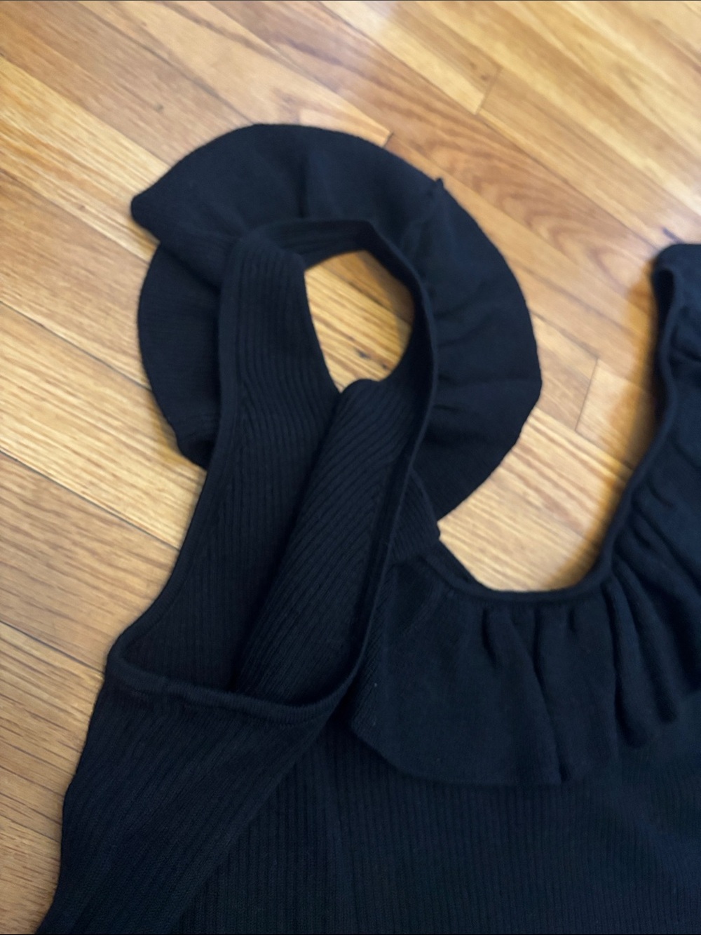 Madewell Black Ruffle-Trim Ribbed Tank - Picture 3 of 6